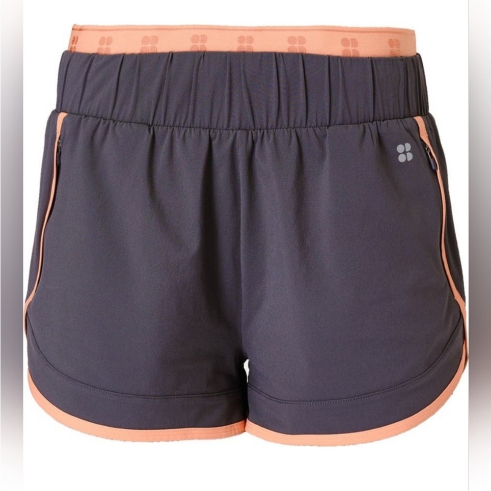 Sweaty Betty Charcoal and Peach Athletic Shorts. Sz L Great condition